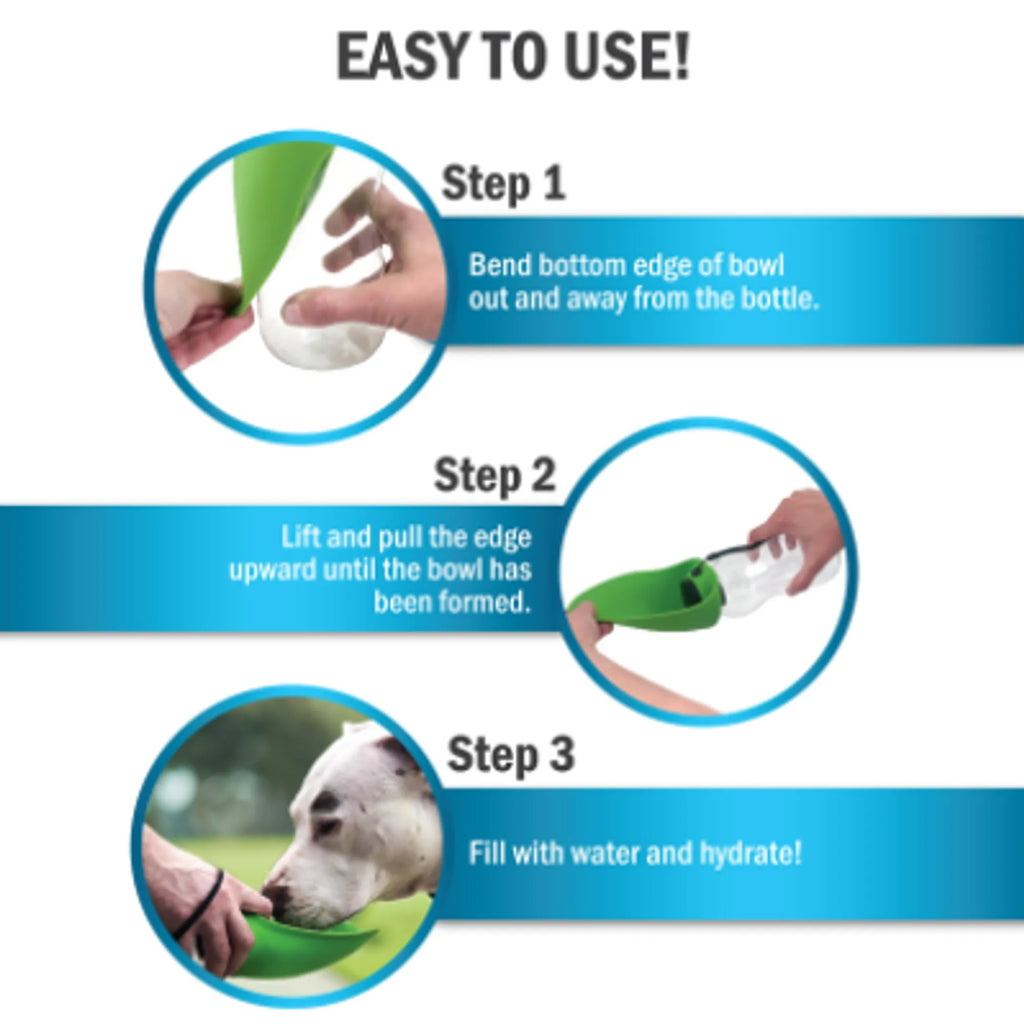 Portable Dog Water Bottle with Bowl